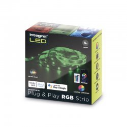 RGB PLUG AND PLAY LED STRIP KITS IP20 5M 4.5W/M 30LED/M 10MM WIDTH 120 BEAM BOX PACK WITH IR CONTROLLER & WIFI APP GOOGLE / ALEXA CONTROL AND UK PLUG