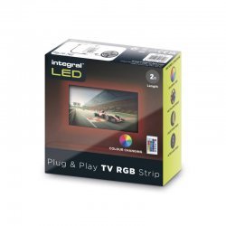 RGB PLUG AND PLAY LED TV STRIP KITS IP20 2M 1.5W/M 24LED/M 10MM WIDTH 120 BEAM BOX PACK WITH IR CONTROLLER USB POWERED