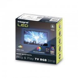 RGB PLUG AND PLAY LED TV STRIP KITS IP20 2M 1.5W/M 24LED/M 10MM WIDTH 120 BEAM BOX PACK WITH IR CONTROLLER & BLE APP CONTROL USB POWERED