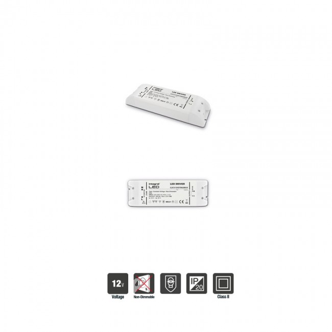 INTEGRAL LED 75W Constant Voltage LED Driver, 200-240VAC to 12VDC, Non-Dimmable