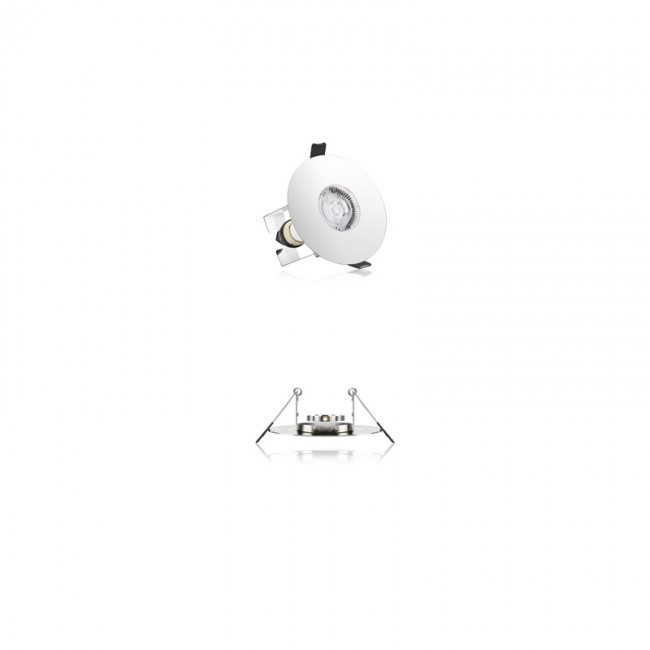 INTEGRAL LED Evofire Round 70-100mm cut-out Fire Rated Downlight Polished Chrome with Insulation Guard and GU10 Holder