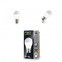 INTEGRAL LED Mini Globe 5.5W (40W) 2700K 470lm B22 Non-Dimmable Frosted Lamp