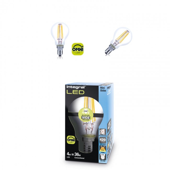 INTEGRAL LED Mini Globe Full Glass Omni-Lamp 4W