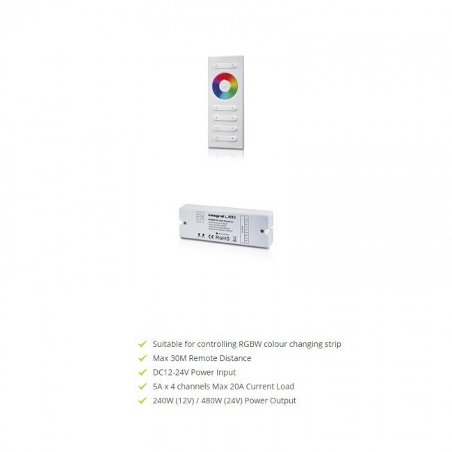 INTEGRAL LED RF Wireless RGBW Receiver with Touch and Button Remote Controller