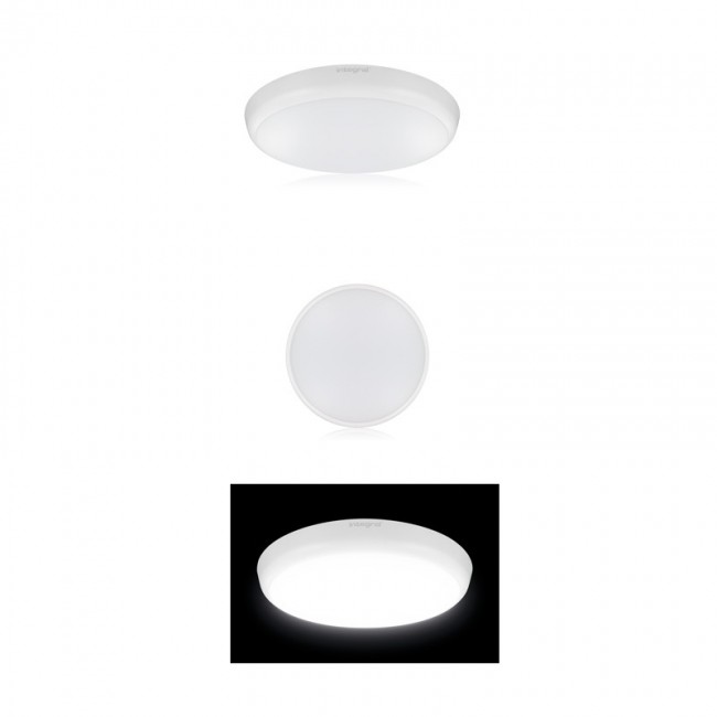 INTEGRAL LED Slimline Ceiling and Wall Light 12W 4000K 1056lm IK10 Non-Dimmable with Integrated 3hr Emergency Function