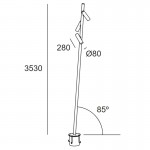 LEDSC4 Juncus 15.2W LED garden bollard light IP66 Dali dimmable - Triple head 60-E057-J6-CL