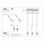 Sollux Pendant lamp LAGOS 3 white