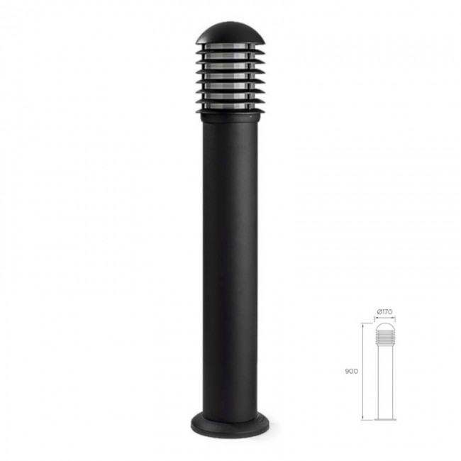 LEDS-C4 BALIZAS 900mm E27 Outdoor Bollard Light Urban Grey 55-9320-Z5-M3