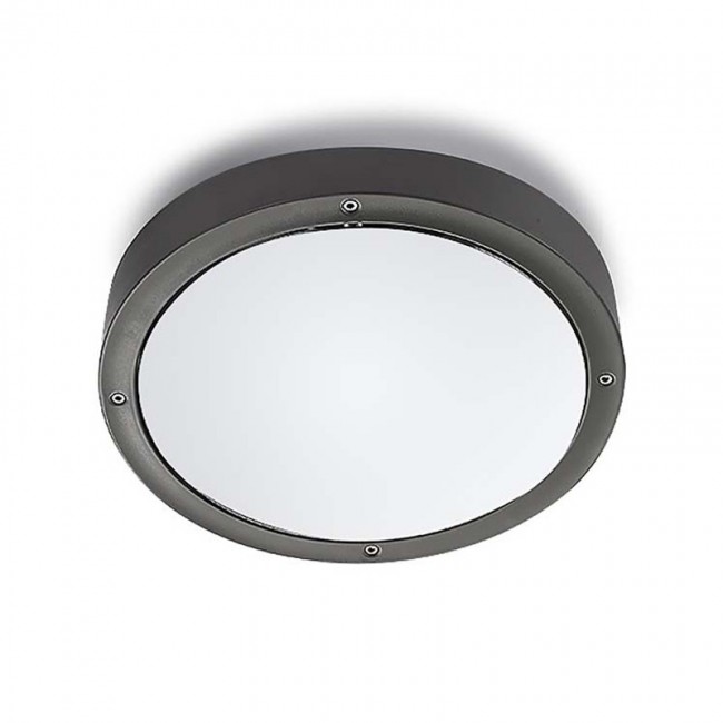 LEDS-C4 BASIC ALUMINIUM OUTDOOR LED WALL / CEILING LIGHT, WARM WHITE LIGHT, URBAN GREY FINISH, 15-9835-Z5-CL