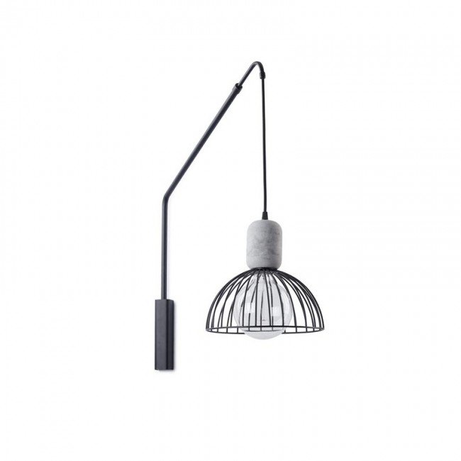 LEDS-C4 CONTRAST WALL LIGHT MATT BLACK / CEMENT 05-6415-DC-05
