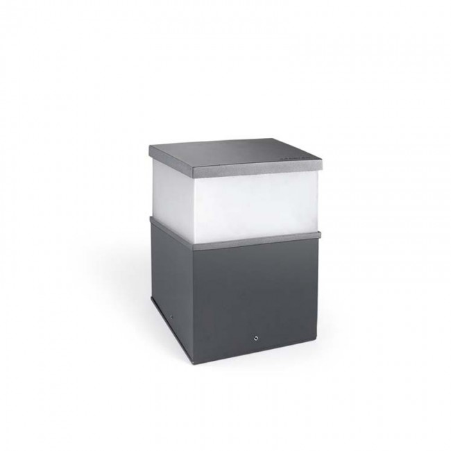 LEDS-C4 CUBIK 15W LED OUTDOOR BOLLARD LIGHT, WARM WHITE LIGHT, URBAN GREY FINISH, 10-9938-Z5-CL