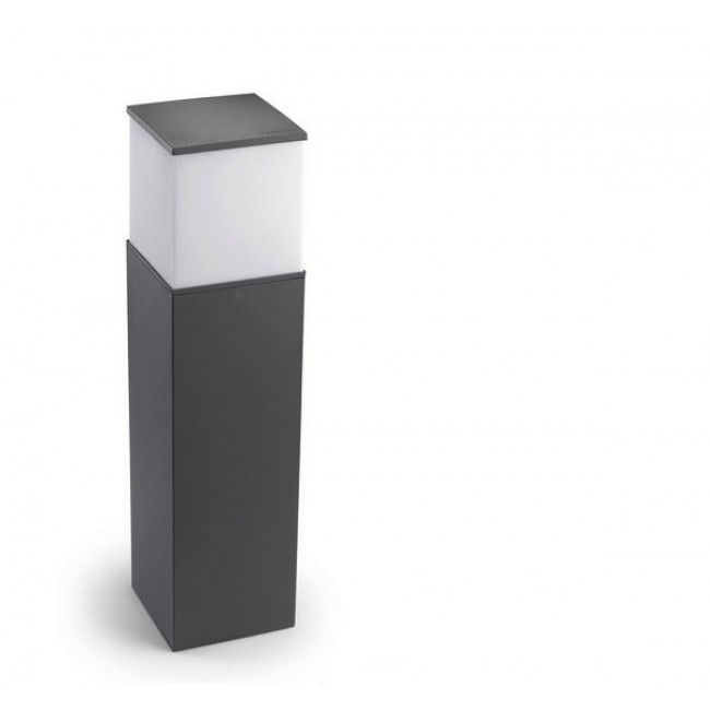 LEDS-C4 CUBIK 600mm E27 Outdoor Bollard Light Urban Grey 55-9488-Z5-M3
