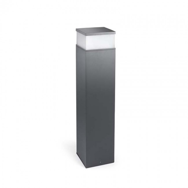 LEDS-C4 CUBIK LED OUTDOOR BOLLARD LIGHT, URBAN GREY FINISH, WARM WHITE LIGHT, 55-9938-Z5-CL