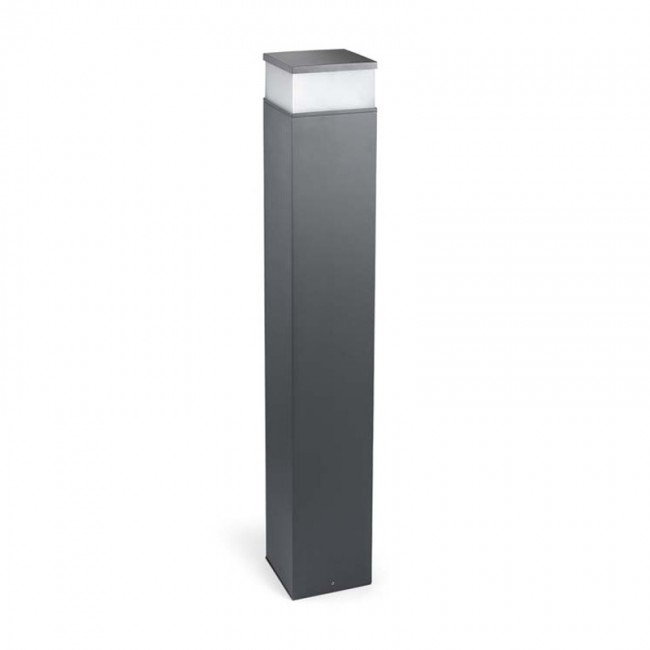 LEDS-C4 CUBIK LED OUTDOOR BOLLARD LIGHT, URBAN GREY FINISH, WARM WHITE LIGHT, 55-9939-Z5-CL