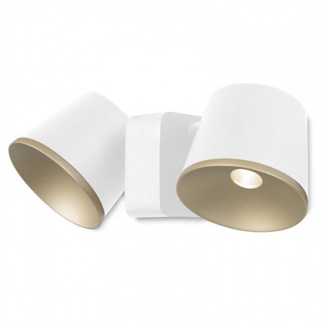 LEDS-C4 DRONE 14W LED ADJUSTABLE TWIN LED WALL LIGHT, MATT WHITE FINISH, WARM WHITE LIGHT 2700K, 05-5307-14-F5