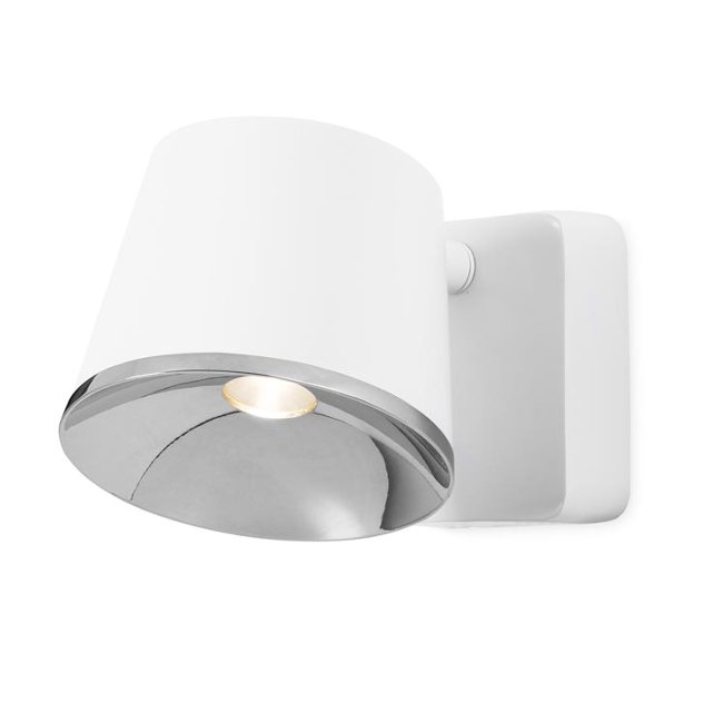 LEDS-C4 DRONE LED WALL / CEILING LIGHT IN MATT WHITE AND CHROME