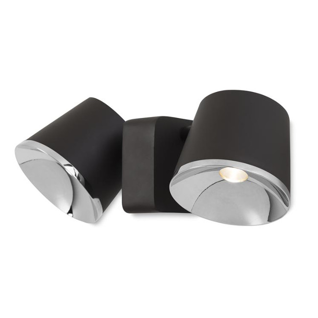 LEDS-C4 DRONE TWIN LED WALL / CEILING LIGHT IN DARK BROWN AND CHROME