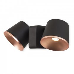 LEDS-C4 DRONE TWIN LED WALL / CEILING LIGHT IN DARK BROWN AND COPPER