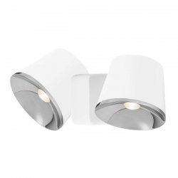 LEDS-C4 DRONE TWIN LED WALL / CEILING LIGHT IN MATT WHITE AND CHROME