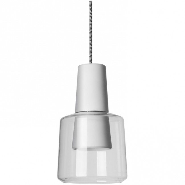 LEDS-C4 KHOI LED PENDANT LIGHT IN MATT WHITE AND GLASS