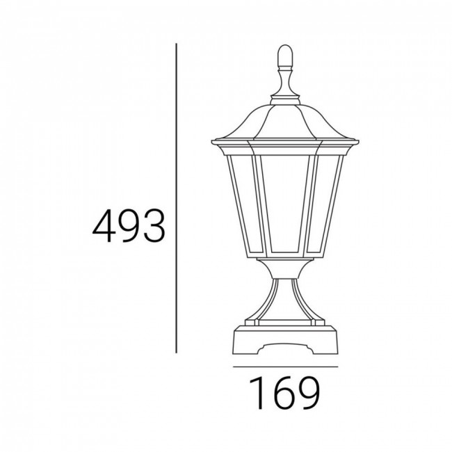 NORAL ALLEGRO OUTDOOR PEDESTAL LANTERN LIGHT MODEL D1