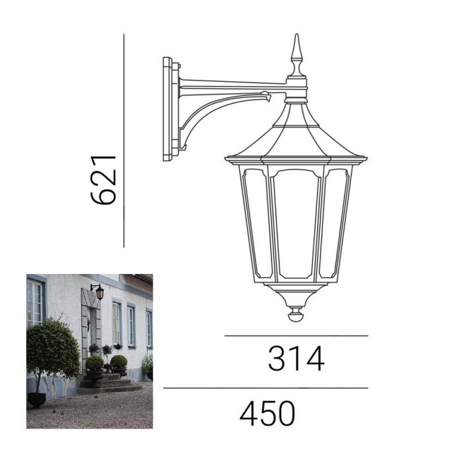 NORAL CARDINAL OUTDOOR WALL LANTERN LIGHT MODEL F