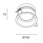 LEDSC4 Nit Round Fixed Downlight White 3500K 39º BH11-27D9M3BB14