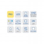 Forlight RECT recessed LED wall light switchable colour tone PX-0549-ALU