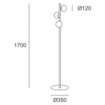 LEDSC4 Perlina Floor Lamp LED 22.9W - Black Finish 25-A076-60-60