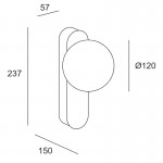 LEDSC4 Perlina Wall Fixture IP DALI 2 - Matte Gold Finish 05-A077-DN-DN