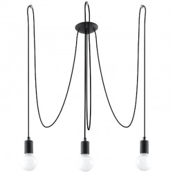 Sollux Pendant lamp EDISON 3 black