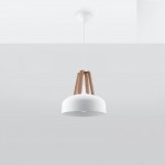 Sollux Pendant lamp CASCO white/natural wood