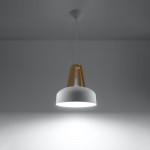 Sollux Pendant lamp CASCO white/natural wood