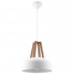 Sollux Pendant lamp CASCO white/natural wood