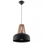 Sollux Pendant lamp CASCO black/natural wood