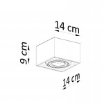 Sollux QUATRO 1 concrete ceiling lamp SL.0883