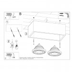 Sollux QUATRO 2 concrete ceiling lamp SL.0884