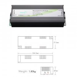 TEUCER 200w IP66 Mains Dimmable TRIAC LED Driver