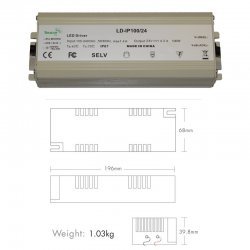 TEUCER LED Driver 100w Constant Voltage LD-IP100/24