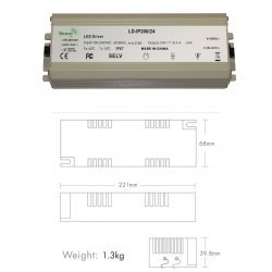 TEUCER LED Driver 200w Constant Voltage LD-IP200/24