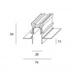 LEDSC4 Track Recessed 3000mm Black – 71-7632-60-00