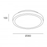 Basic Ø360mm LED Ceiling Fixture White – 15-E050-14-EH