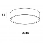 Caprice Ø240mm Ceiling Light in Black – 15-6196-60-M1