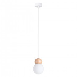 Pendant Light PEKKA 1 white/natural wood