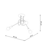 Chandelier LOOP 3 glossy gold