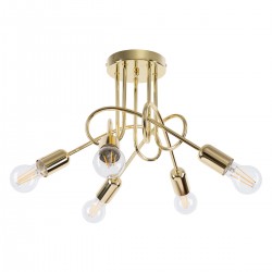 Chandelier LOOP 5 glossy gold