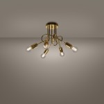 Chandelier LOOP 5 glossy gold