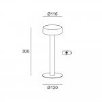 LEDSC4 Orbit Rechargeable Covered Table Lamp – 10-E019-Z5-CL