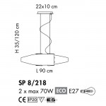 SILLUX DETROIT 90CM CEILING PENDANT LIGHT SP8/218