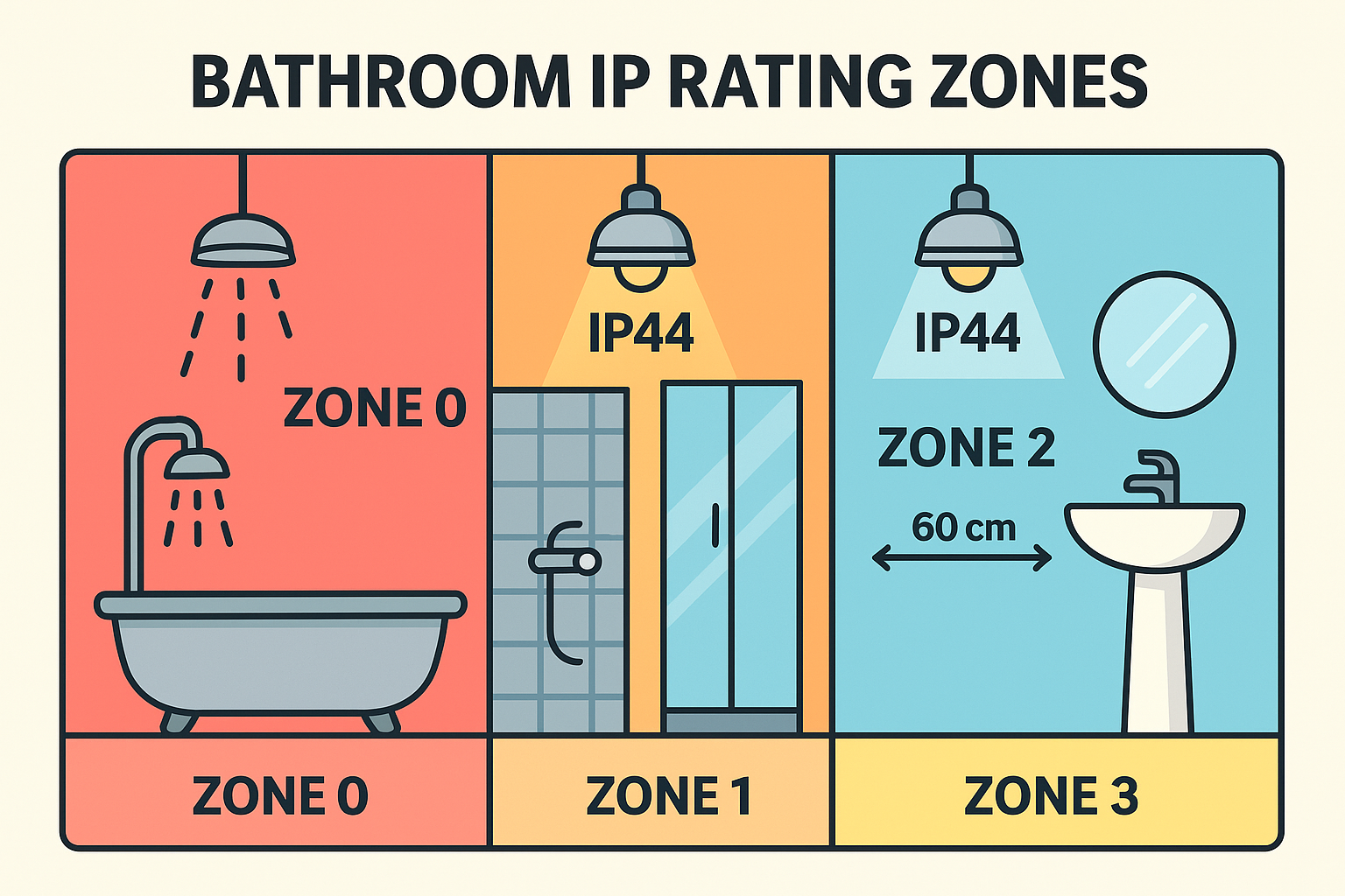 Bathroom IP Rating Zones Overview